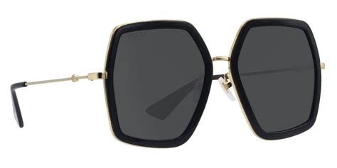 gucci - gg0106s - metal - shiny endura gold|Gucci™ GG0106S Geometric Sunglasses .